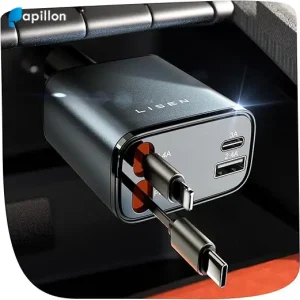 شارژر خودرو USB قابل جمع شدن LISEN