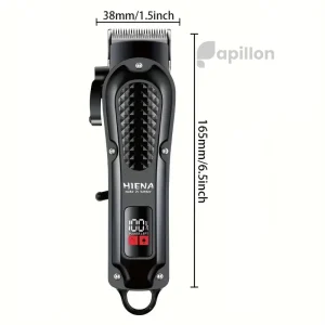 ماشین اصلاح حرفه‌ای HIENA Hair Clipper مدل Retro Oil Head Carving با قابلیت دیجیتال و شارژ USB