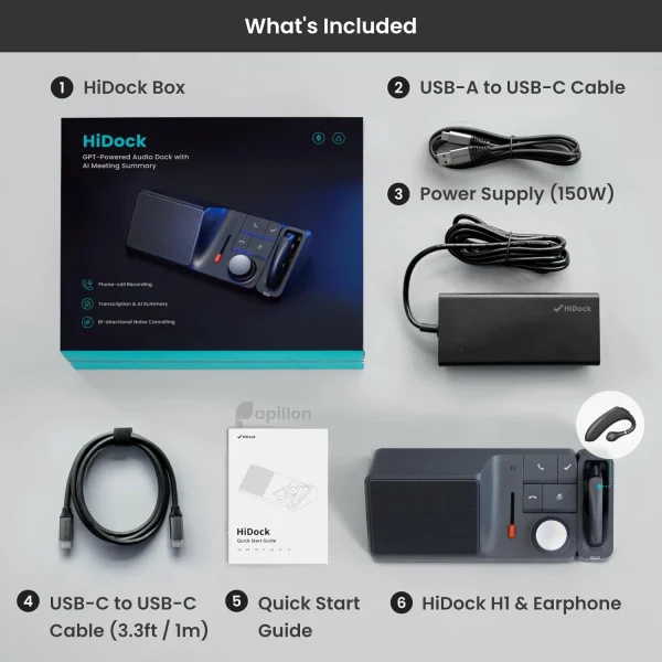 HiDock H1 ضبط‌ کننده صدا با هوش مصنوعی و ترنسکریپشن