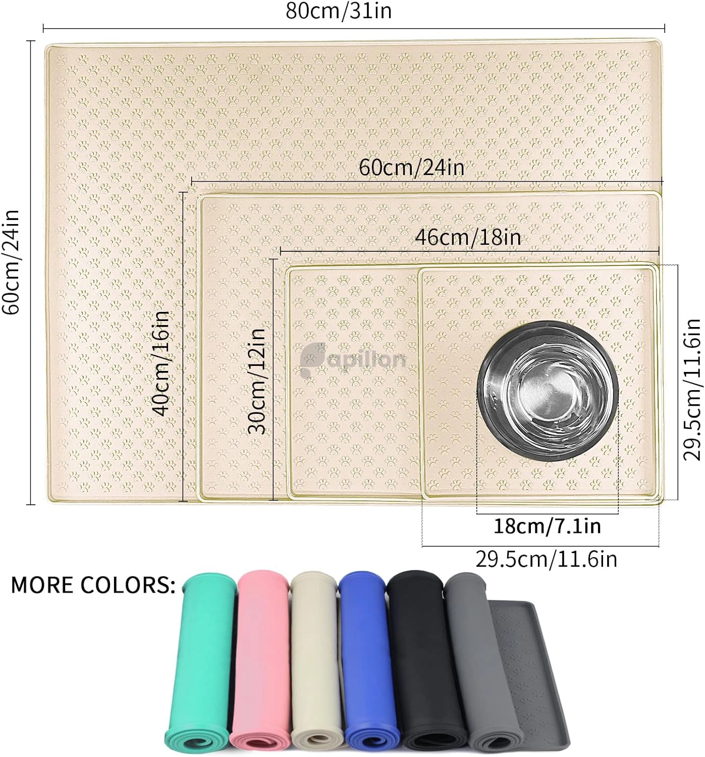 زیرانداز سیلیکونی غذا سگ و گربه Ptlom
